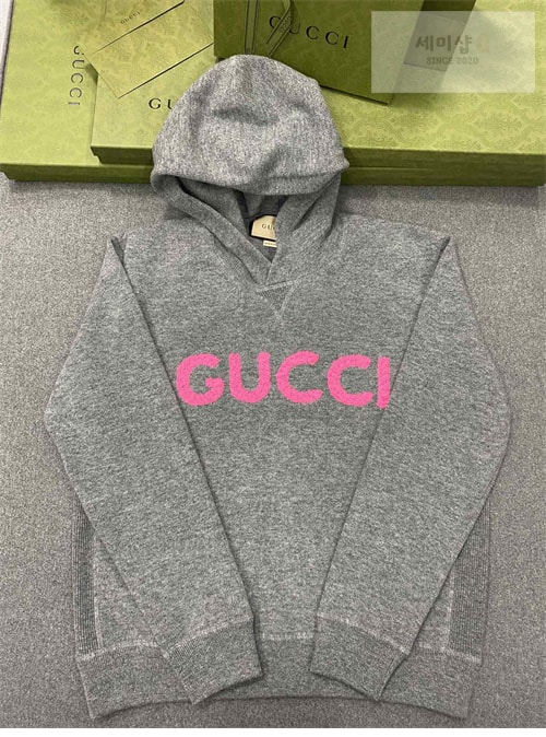 Gucci 구찌 로고 엠브로이더드 울 후디 의류 24번 이미지