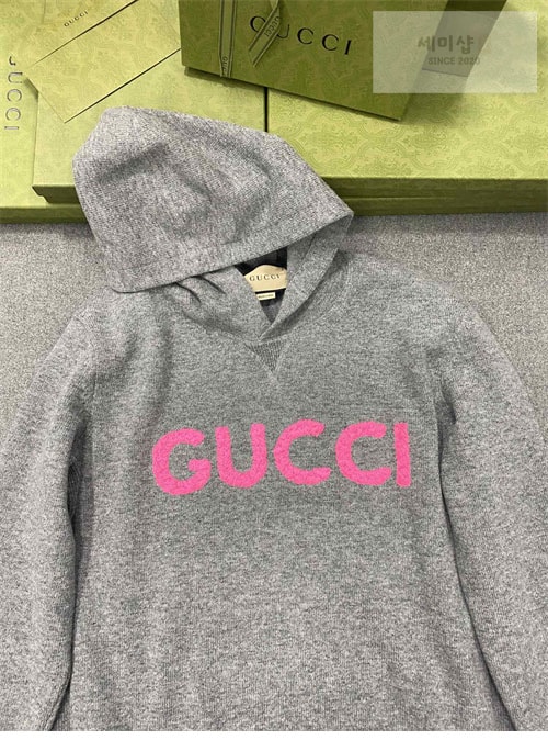 Gucci 구찌 로고 엠브로이더드 울 후디 의류 8번 이미지