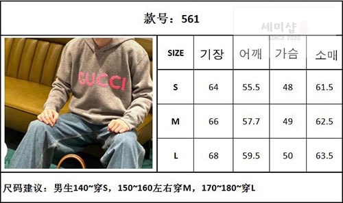 Gucci 구찌 로고 엠브로이더드 울 후디 의류 20번 이미지
