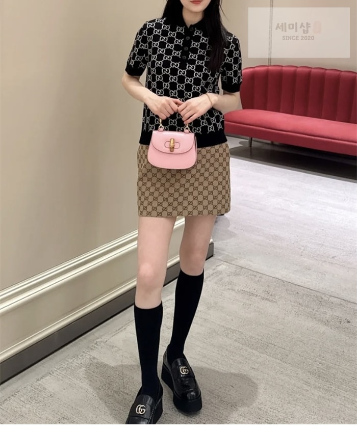 Gucci 구찌 리버서블 GG 울 자카드 폴로 셔츠 의류 3번 이미지