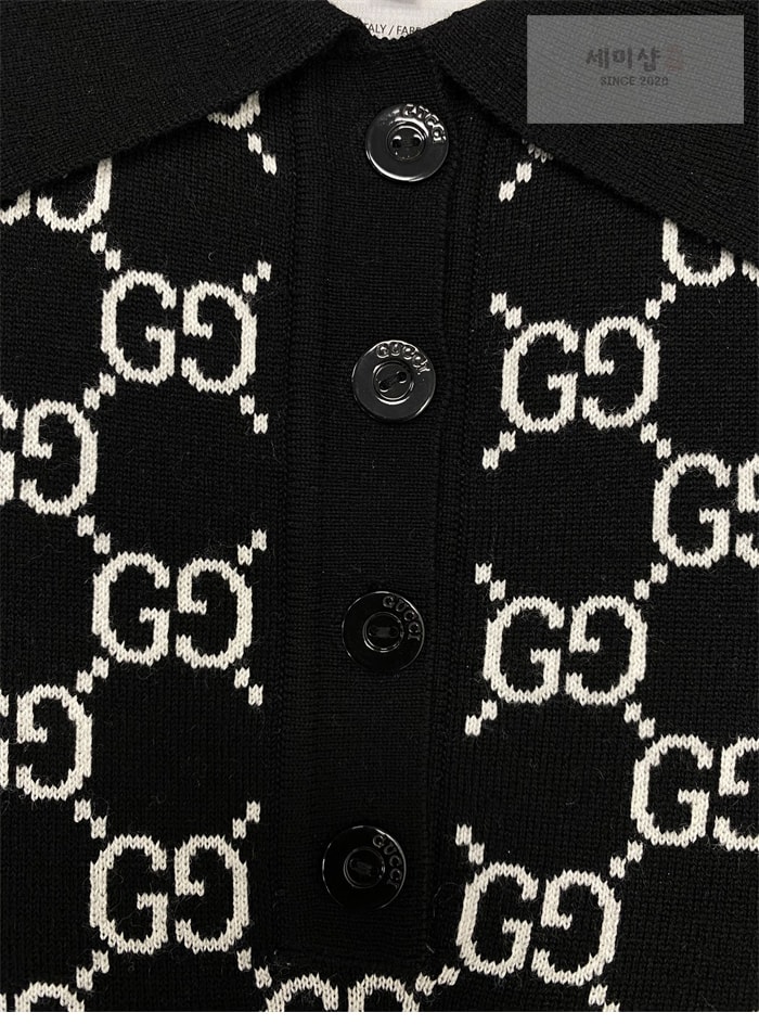 Gucci 구찌 리버서블 GG 울 자카드 폴로 셔츠 의류 14번 이미지