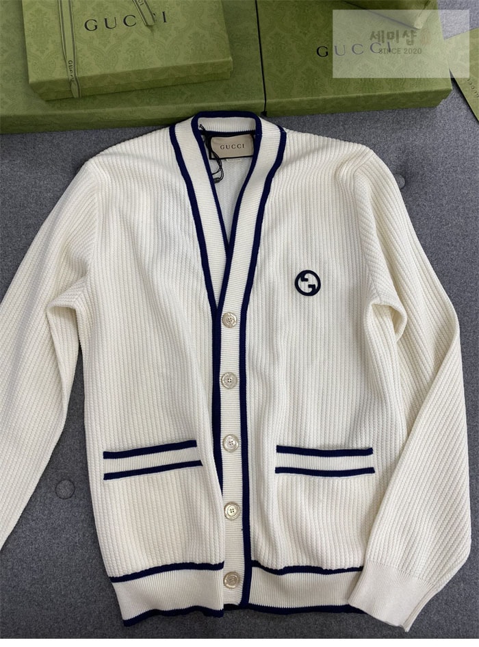 Gucci 구찌 리브드 울 블렌드 인터로킹G 로고 가디건 의류 5번 이미지
