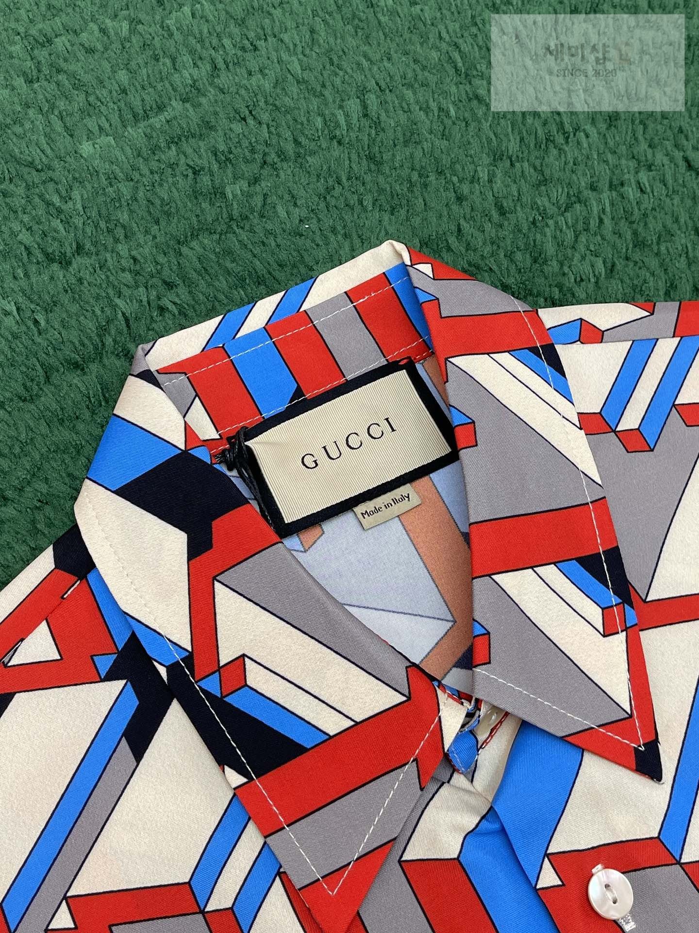 Gucci 구찌 멀티컬러 픽셀 3D 프린트 반팔 셔츠 의류 9번 이미지