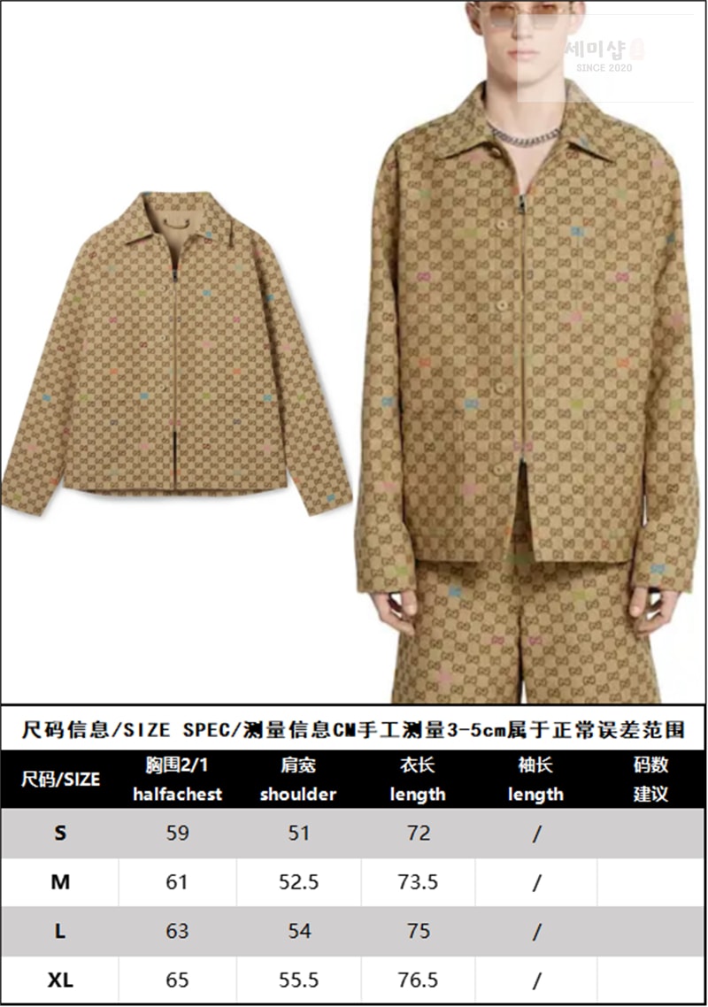Gucci 구찌 올오버 GG 필 쿠페 캔버스 재킷 의류 14번 이미지
