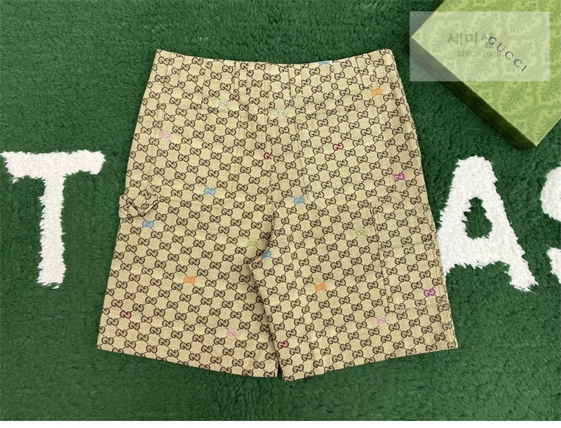 Gucci 구찌 와이드 GG 캔버스 필 쿠페 숏 팬츠 의류 6번 이미지