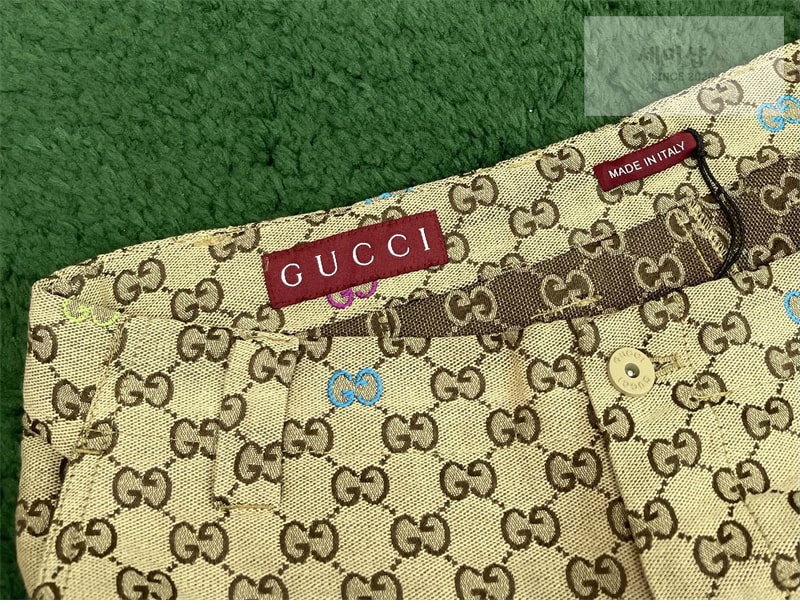 Gucci 구찌 와이드 GG 캔버스 필 쿠페 숏 팬츠 의류 7번 이미지