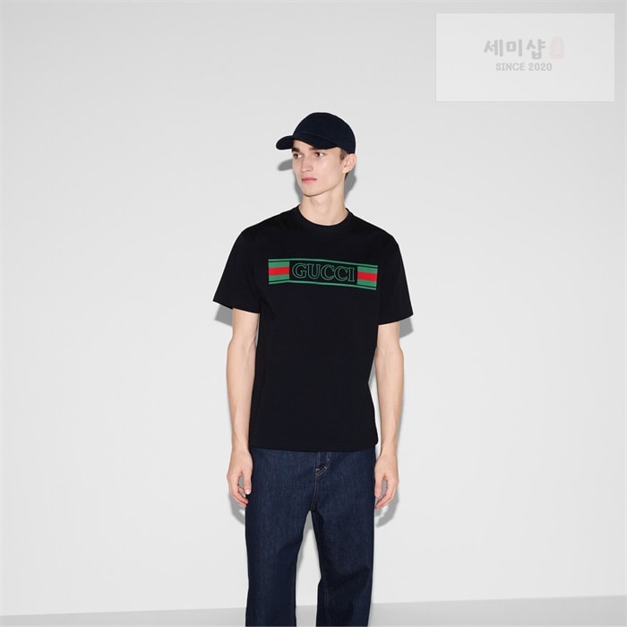 Gucci 구찌 웹배너 프린트 코튼 저지 티셔츠 의류 23번 이미지
