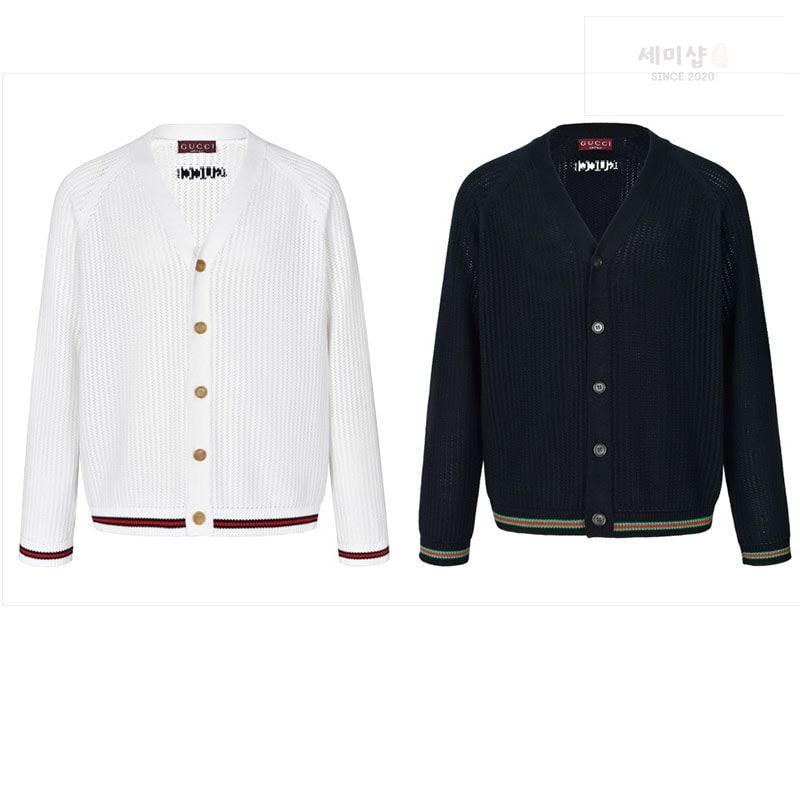 Gucci 구찌 웹아주르 코튼 니트 가디건 화이트 의류 23번 이미지