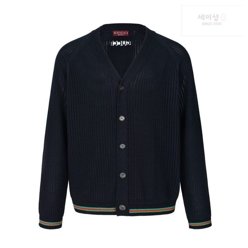 Gucci 구찌 웹아주르 코튼 니트 가디건 화이트 의류 5번 이미지