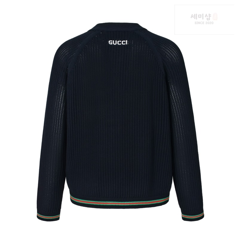 Gucci 구찌 웹아주르 코튼 니트 가디건 화이트 의류 6번 이미지