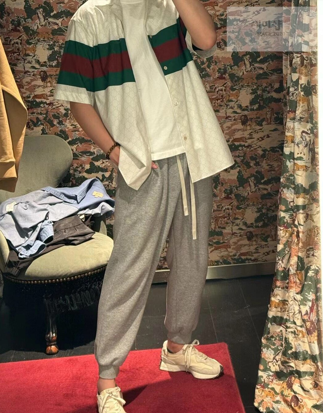 Gucci 구찌 웹 디테일 GG 코튼 셔츠 의류 5번 이미지