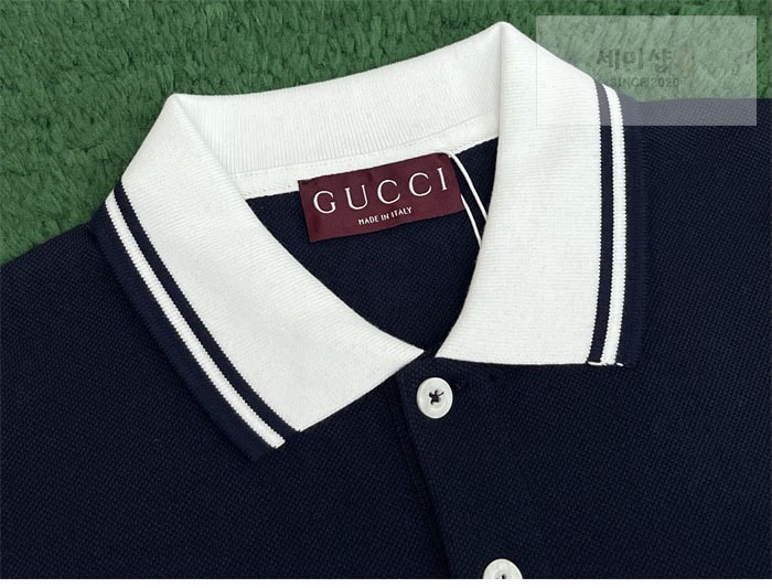 Gucci 구찌 유니버시티 프린트 코튼 피케 폴로 셔츠 의류 8번 이미지