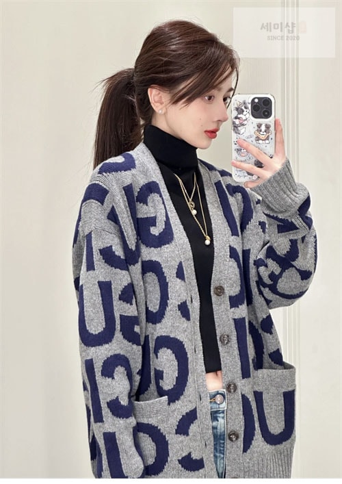 Gucci 구찌 인타르시아 로고 울 가디건 의류 2번 이미지