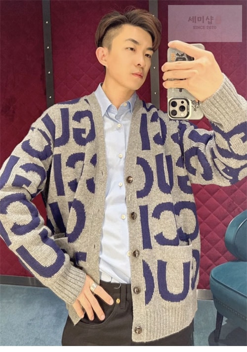 Gucci 구찌 인타르시아 로고 울 가디건 의류 4번 이미지