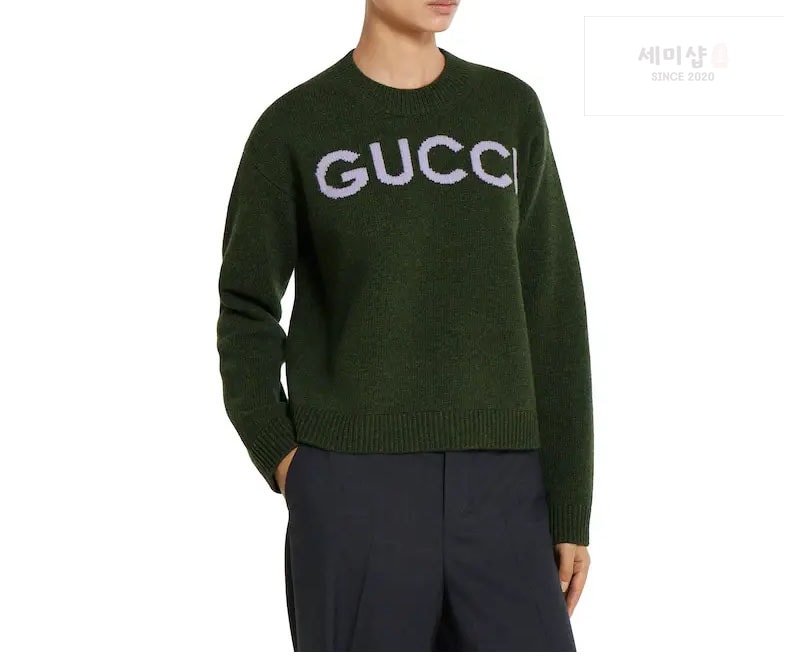 구찌 구찌 인타르시아 울 탑 스웨터 그레이 의류 8번 이미지