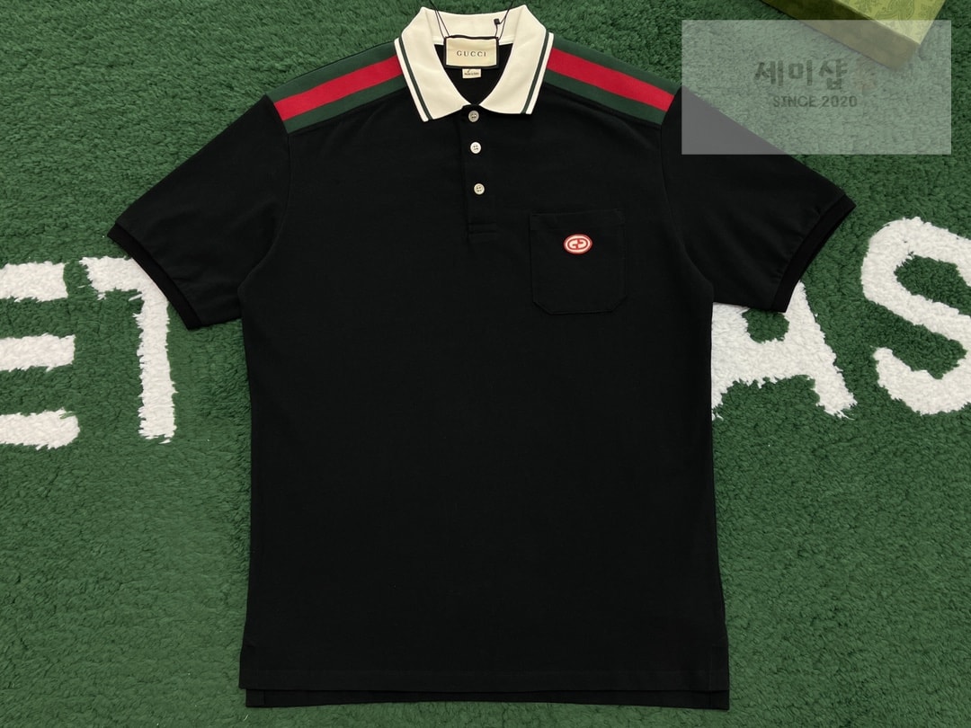 Gucci 구찌 인터로킹 GG 와펜 폴로 반팔 티셔츠 “2COLOR” NO.1 의류 6번 이미지
