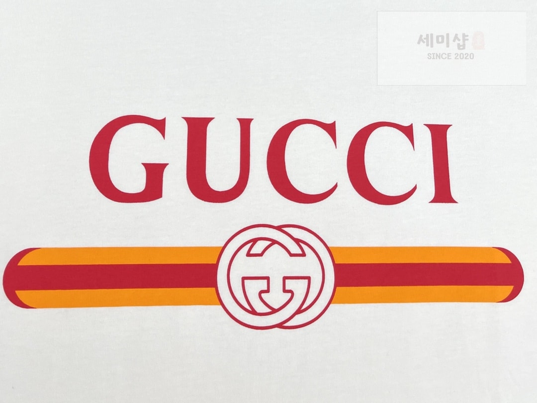 Gucci 구찌 프리폴컬렉션 웹 프린트 저지 코튼 티셔츠 화이트 의류 8번 이미지
