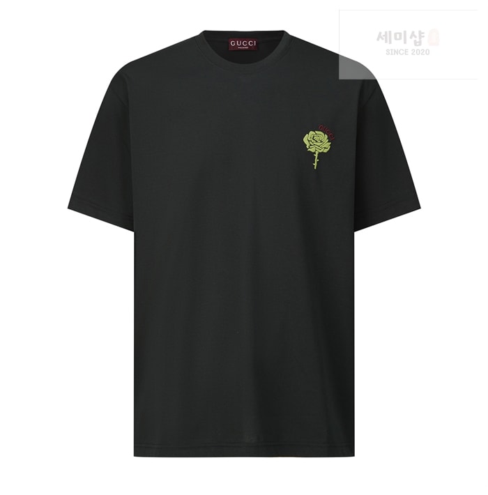 Gucci 구찌 플로럴 자수 코튼 니트 반팔 티셔츠 화이트 의류 5번 이미지