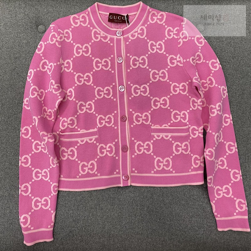 Gucci 구찌 핑크 GG 코튼 자카드 가디건 의류 19번 이미지