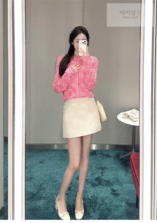 Gucci 구찌 핑크 GG 코튼 자카드 가디건 의류 3번 이미지