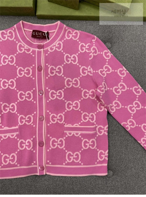 Gucci 구찌 핑크 GG 코튼 자카드 가디건 의류 10번 이미지