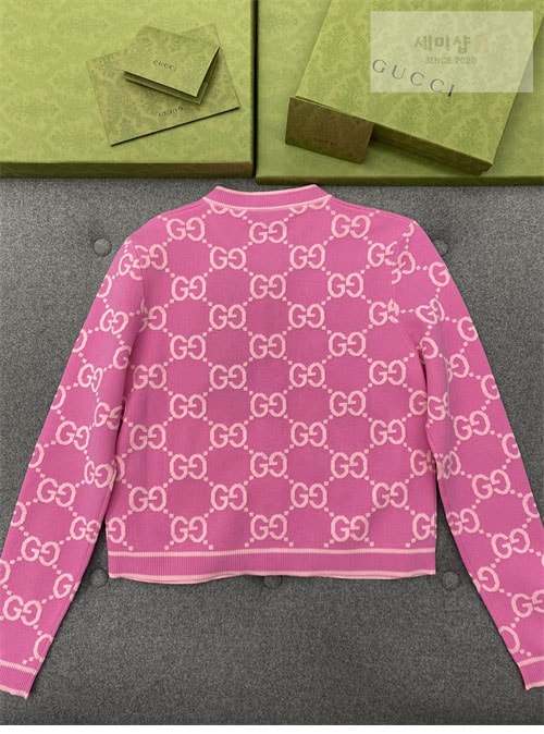 Gucci 구찌 핑크 GG 코튼 자카드 가디건 의류 11번 이미지