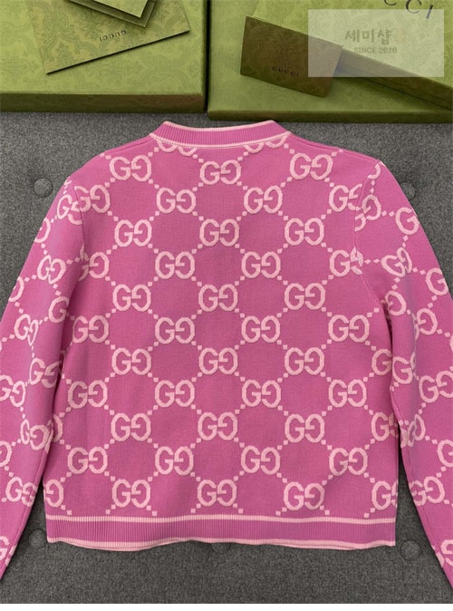 Gucci 구찌 핑크 GG 코튼 자카드 가디건 의류 12번 이미지