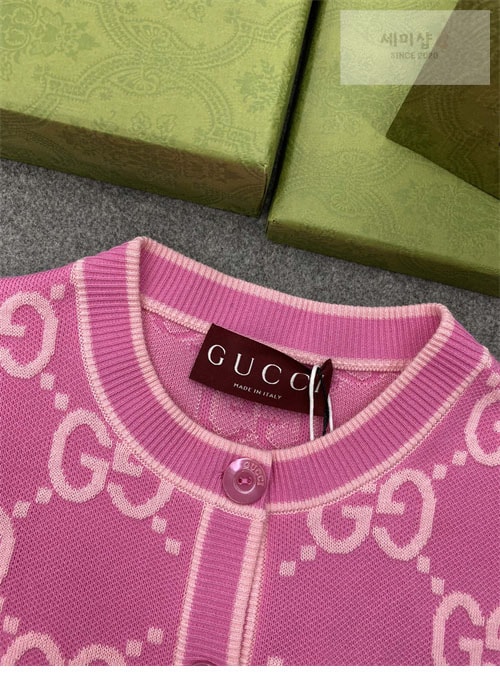Gucci 구찌 핑크 GG 코튼 자카드 가디건 의류 13번 이미지