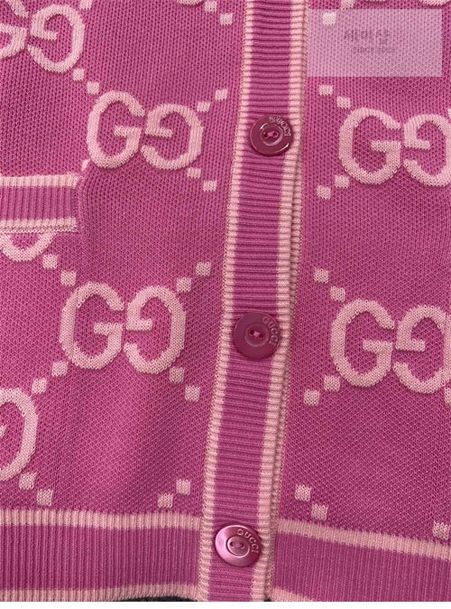 Gucci 구찌 핑크 GG 코튼 자카드 가디건 의류 15번 이미지