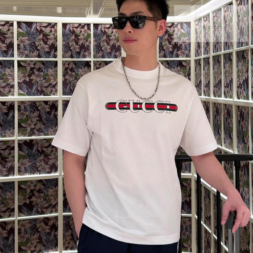 Gucci 구찌 24FW 프린트 코튼 저지 반팔 티셔츠 화이트 의류 10번 이미지