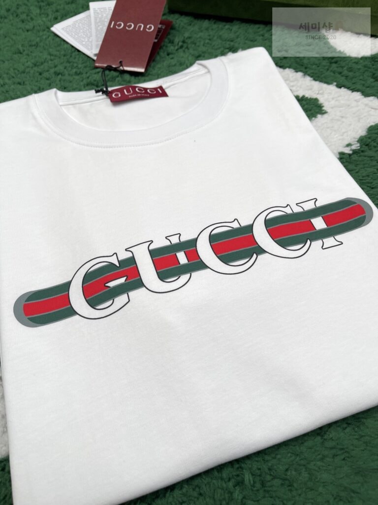 Gucci 구찌 24FW 프린트 코튼 저지 반팔 티셔츠 화이트 의류 12번 이미지