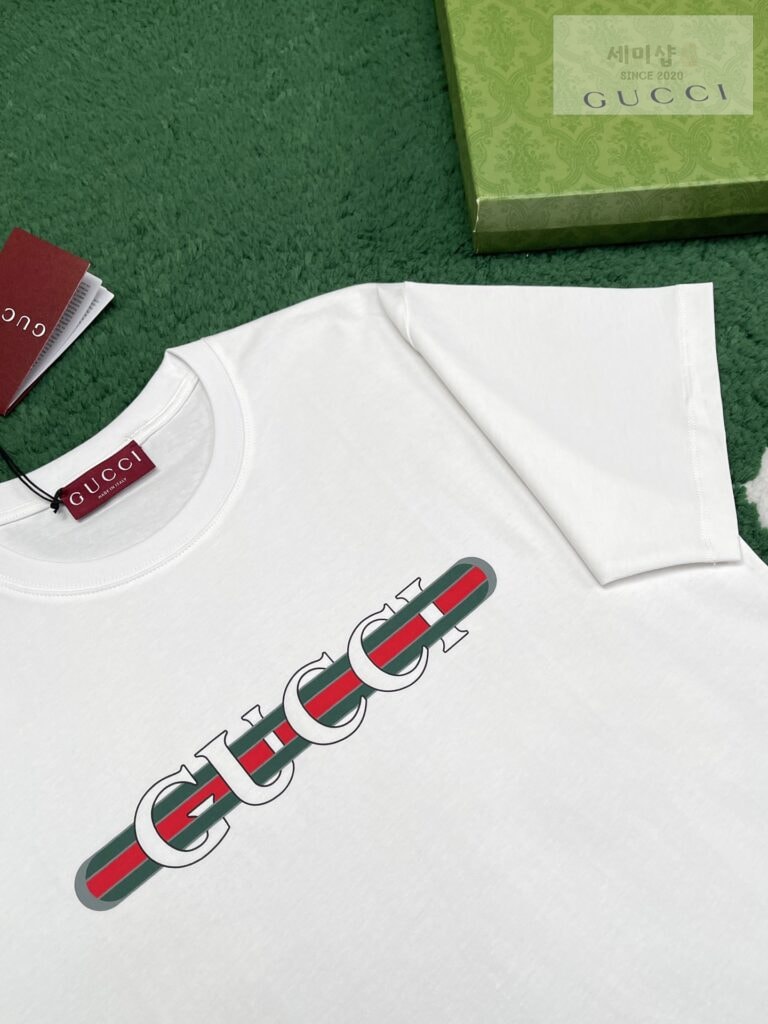 Gucci 구찌 24FW 프린트 코튼 저지 반팔 티셔츠 화이트 의류 3번 이미지