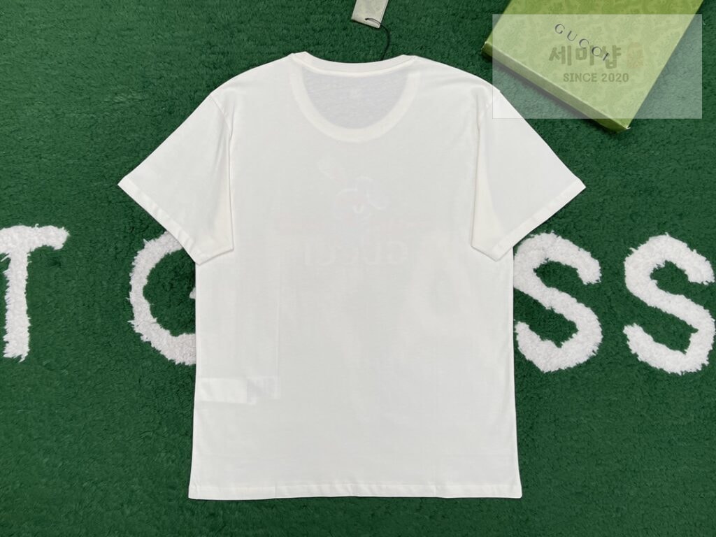 Gucci 구찌 24SS 버니 웹 프린트 코튼 저지 반팔 티셔츠 화이트 의류 3번 이미지