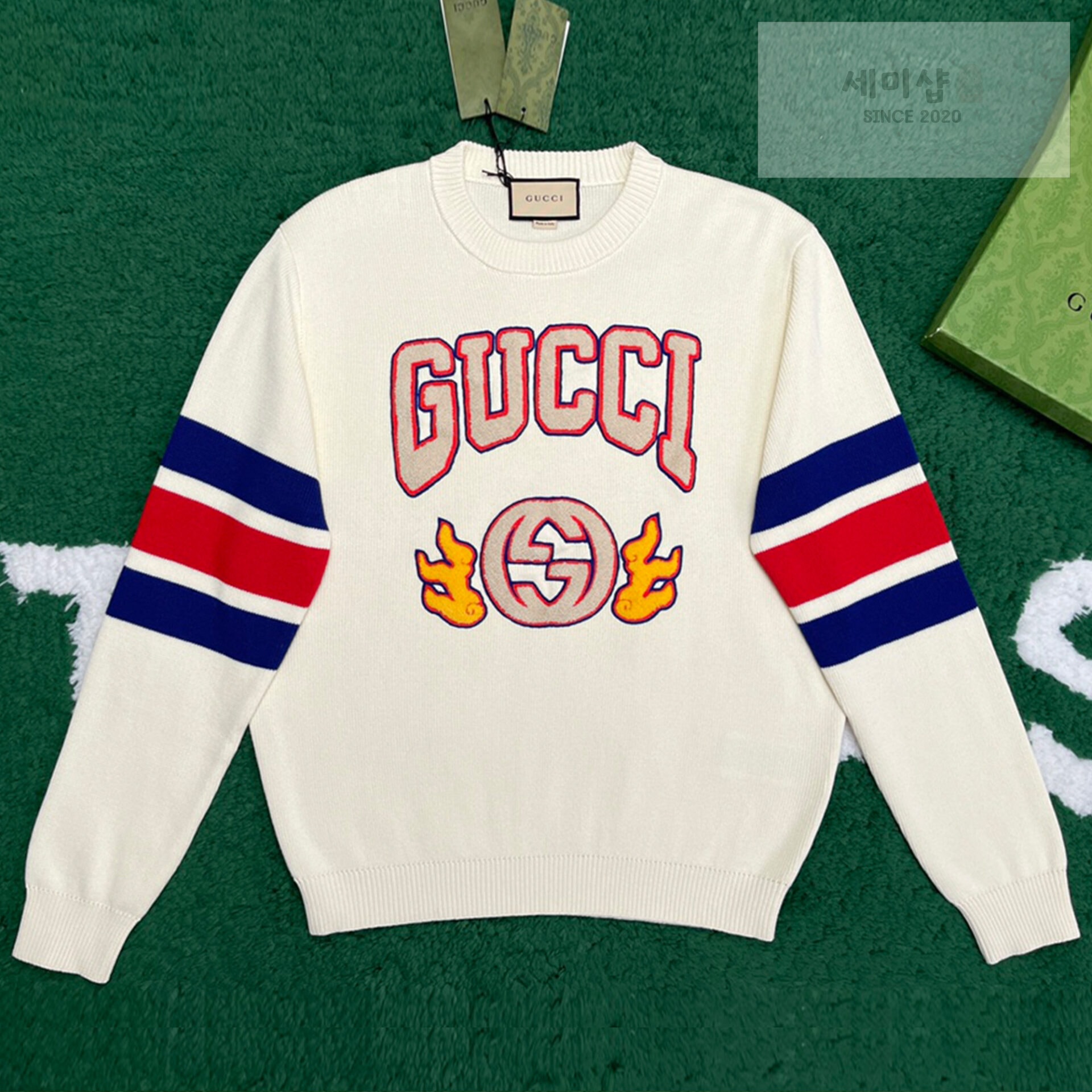 Gucci 구찌 24SS GG레터링 엠브로이더리 점퍼 자수 스웨터 의류 1번 이미지