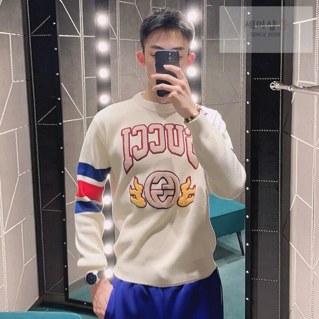 Gucci 구찌 24SS GG레터링 엠브로이더리 점퍼 자수 스웨터 의류 2번 이미지