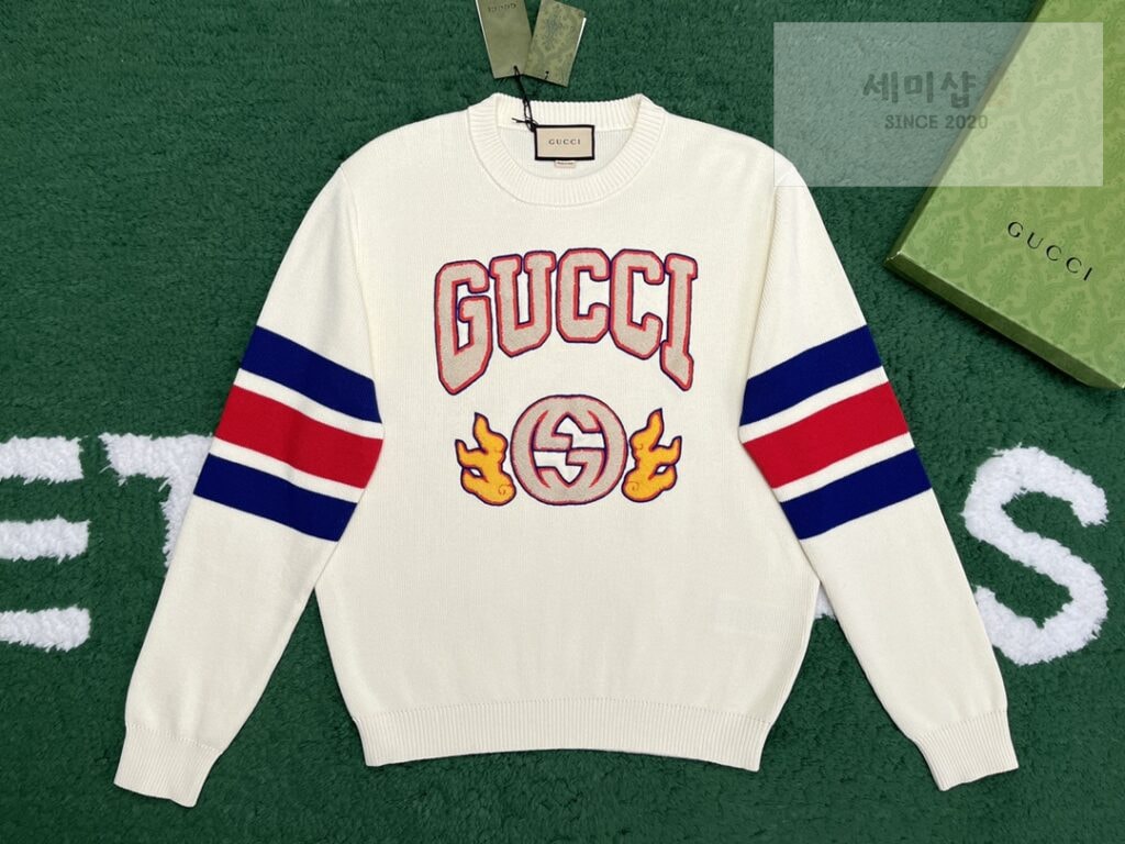 Gucci 구찌 24SS GG레터링 엠브로이더리 점퍼 자수 스웨터 의류 11번 이미지