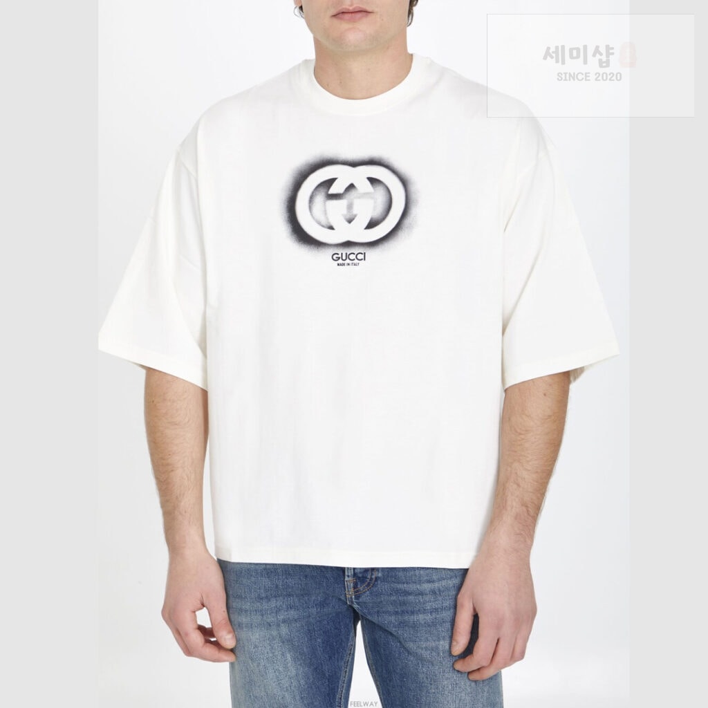Gucci 구찌 24 SS 인터록킹 GG 프린트 반팔 화이트 의류 3번 이미지
