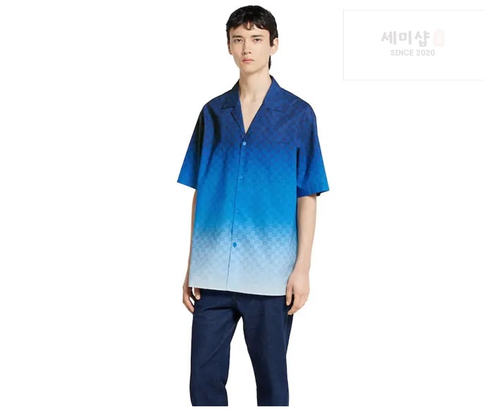 Gucci 구찌 GG 모티브 그라데이션 코튼 포플린 볼링 셔츠 의류 10번 이미지
