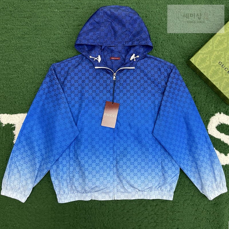 Gucci 구찌 GG 모티브 그라데이션 테크니컬 포플린 지퍼 자켓 의류 1번 이미지