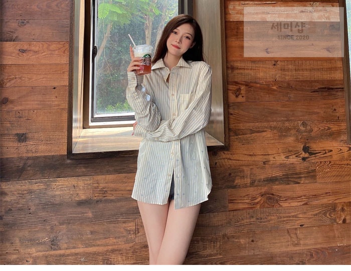 Gucci 구찌 GG 스트라이프 롱 슬리브 셔츠 의류 3번 이미지