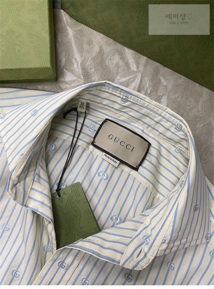 Gucci 구찌 GG 스트라이프 롱 슬리브 셔츠 의류 10번 이미지