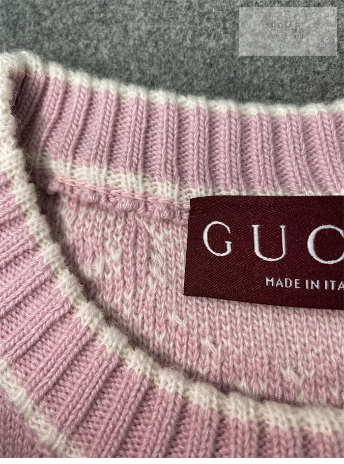 Gucci 구찌 GG 울 부클레 스티치 자카드 크루넥 탑 의류 10번 이미지