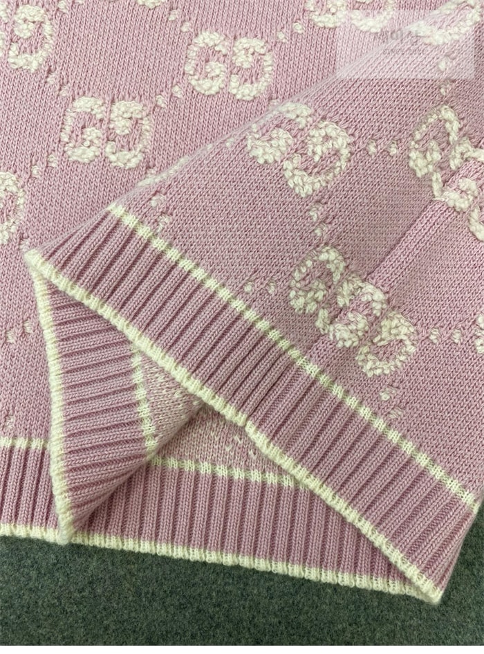 Gucci 구찌 GG 울 부클레 스티치 자카드 크루넥 탑 의류 13번 이미지