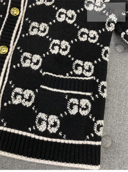 Gucci 구찌 GG 울 부클레 자카드 크루넥 가디건 의류 12번 이미지