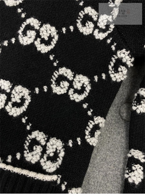 Gucci 구찌 GG 울 부클레 자카드 크루넥 가디건 의류 21번 이미지
