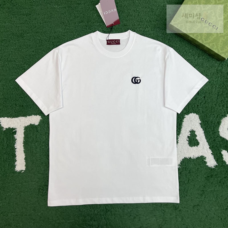 Gucci 구찌 GG 자수 코튼 저지 반팔 티셔츠 의류 1번 이미지