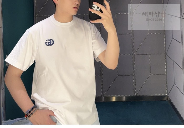 Gucci 구찌 GG 자수 코튼 저지 반팔 티셔츠 의류 13번 이미지