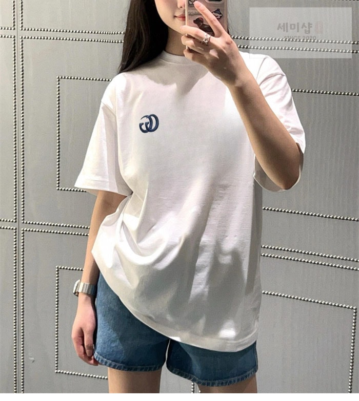 Gucci 구찌 GG 자수 코튼 저지 반팔 티셔츠 의류 4번 이미지