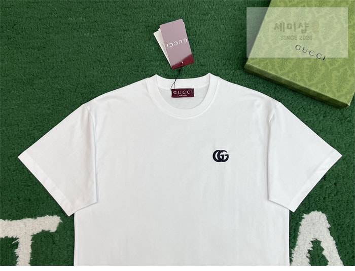 Gucci 구찌 GG 자수 코튼 저지 반팔 티셔츠 의류 12번 이미지