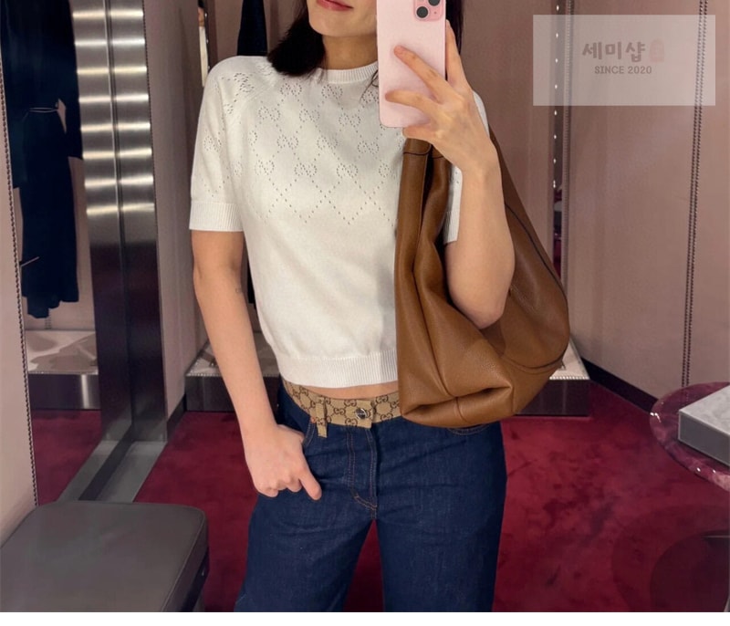 Gucci 구찌 GG 크루넥 탑 화이트 의류 3번 이미지
